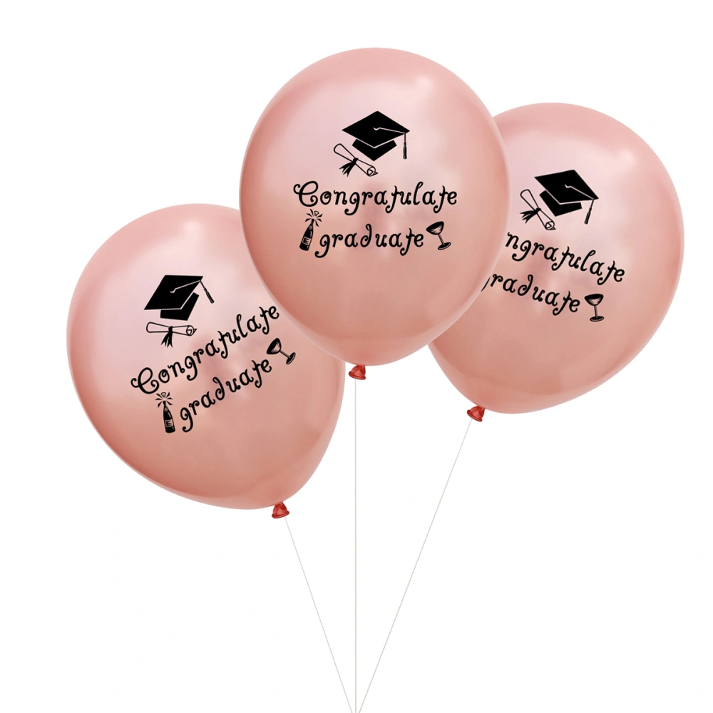 20 Pcs 12 Inch Party Balloons Congratulate Graduate Letter Ballons Inflatable Balloons for Graduation Party Decoration (Rose Gold)