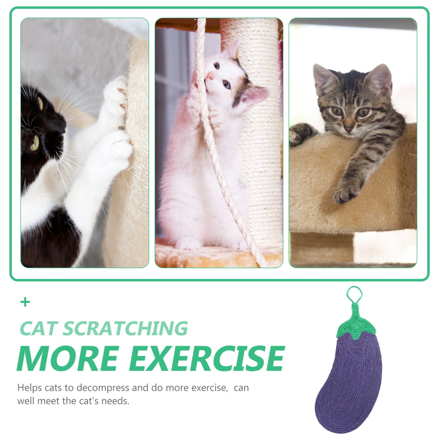 Scratch-Resistant Kitten Toy Indoor Cat Scratching Toy Hanging Scratching Mat