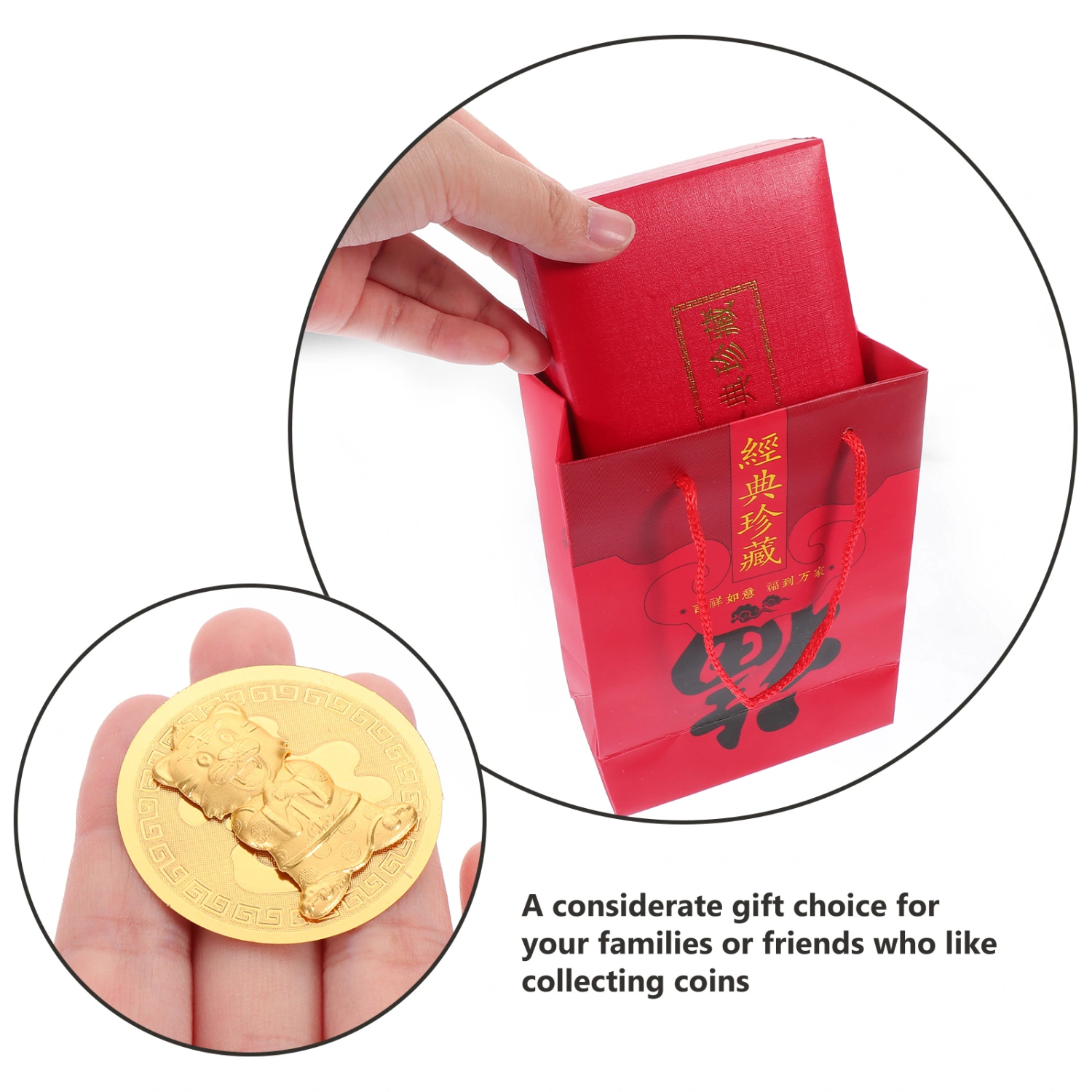 1set Year of the Tiger Gold Foil Souvenir Year of the Tiger Zodiac Coins