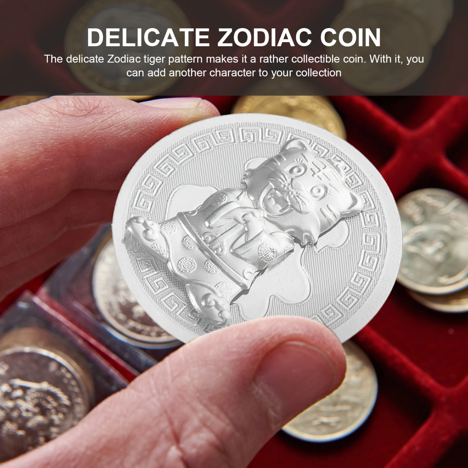 1set Year of the Tiger Gold Foil Souvenir Year of the Tiger Zodiac Coins