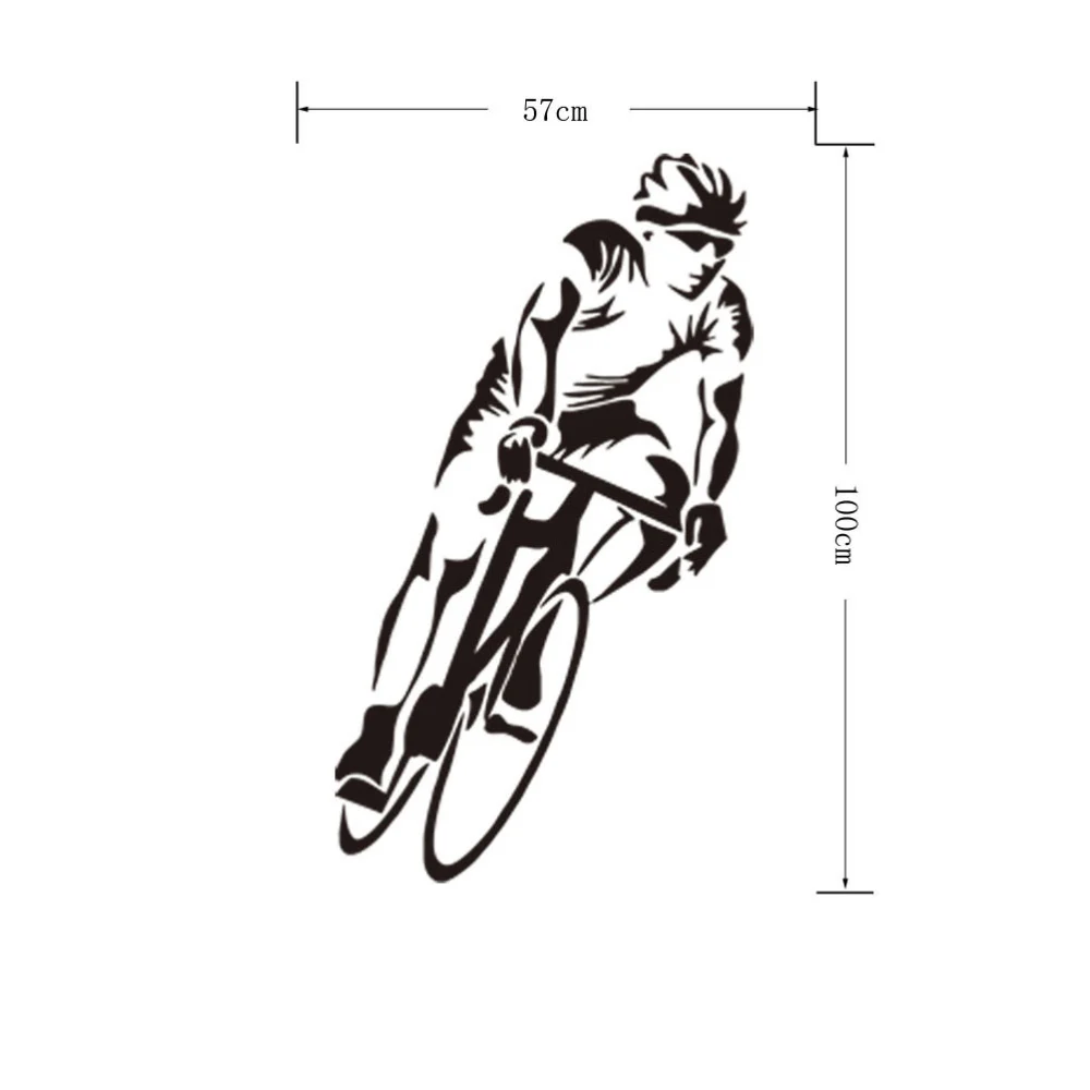 1pc Wall Hanging Sticker Cycling Man Decals Sports Style Mural Waterproof Wall Pasters for Home Hotel Dorm