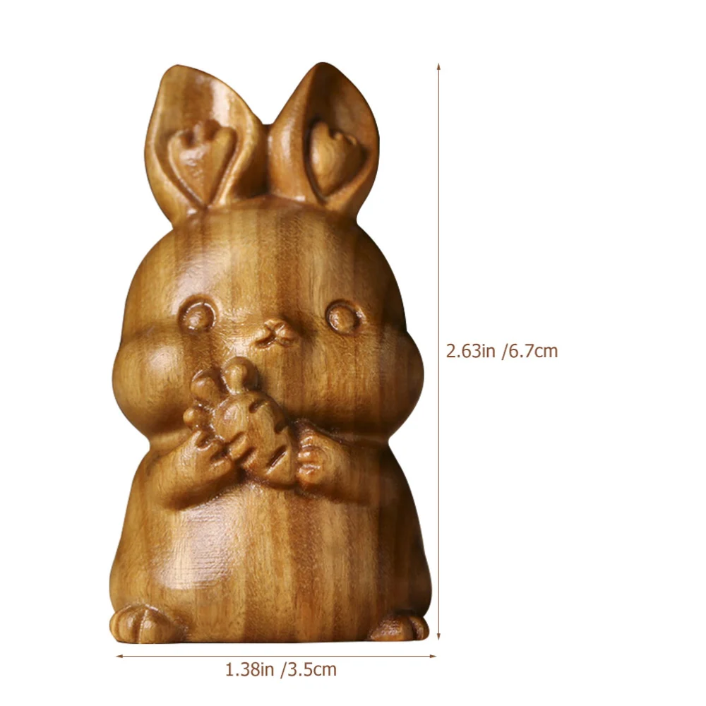 Engrave Design Rabbit Wooden Rabbit Desktop Rabbit Ornament Office Rabbit