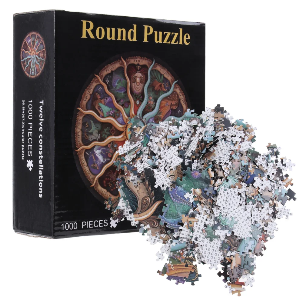 1000Pcs Fancy Puzzle Jigsaw Toy Pressure Reduction Toy Intelligence Puzzle Toy for Adults (Constellations Puzzle)