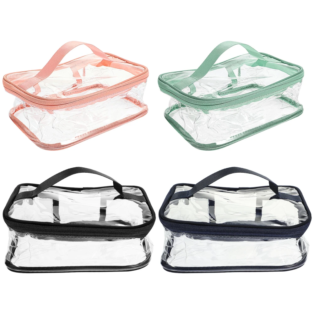 4Pcs Waterproof Transparent Toiletry Bag Simple Travel Washing Bag Girl Storage Bag