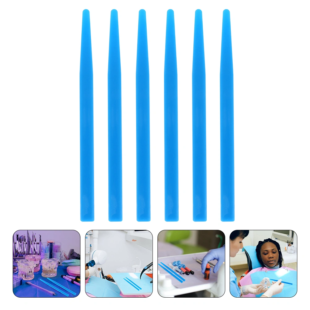 6pcs Dental Mixing Spatulas Dental Mixers Powder Material Mixing Tools (Blue)