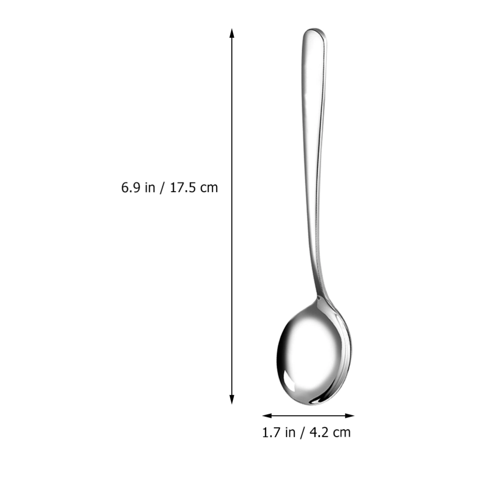 4pcs Stainless Steel Dessert Spoon Long Handle Soup Ice Cream Spoon Flatware