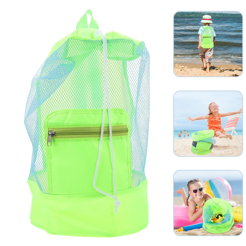 Large Mesh Beach Bag Beach Toy Bag Kids Toy Storage Pouch Swimming Gear Backpack