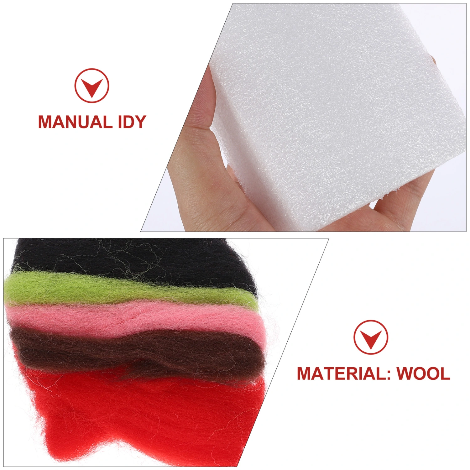 1 Set Panda Needle Felting Kits Wool Needle Felting Beginners Kit Wool Felt Toy
