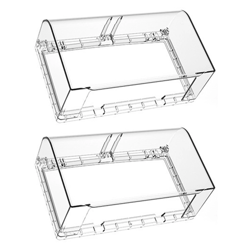 2pcs Household Splash-proof Socket Covers Double-position Type Switch Socket Protectors