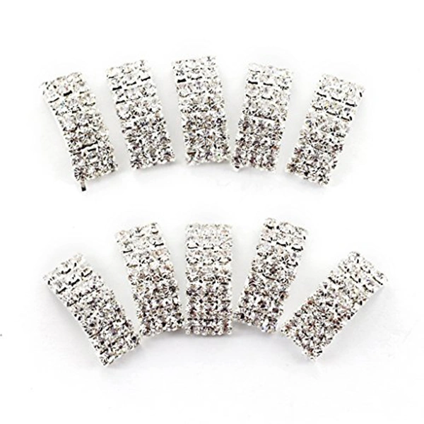 10pcs Vaulted Rhinestone Ribbon Buckles Sliders