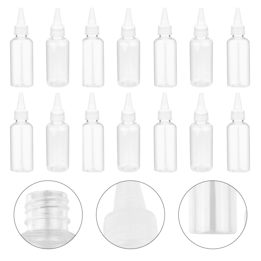 14pcs 60ml Pointed Mouth Bottle Transparent Sample Bottle Empty Container