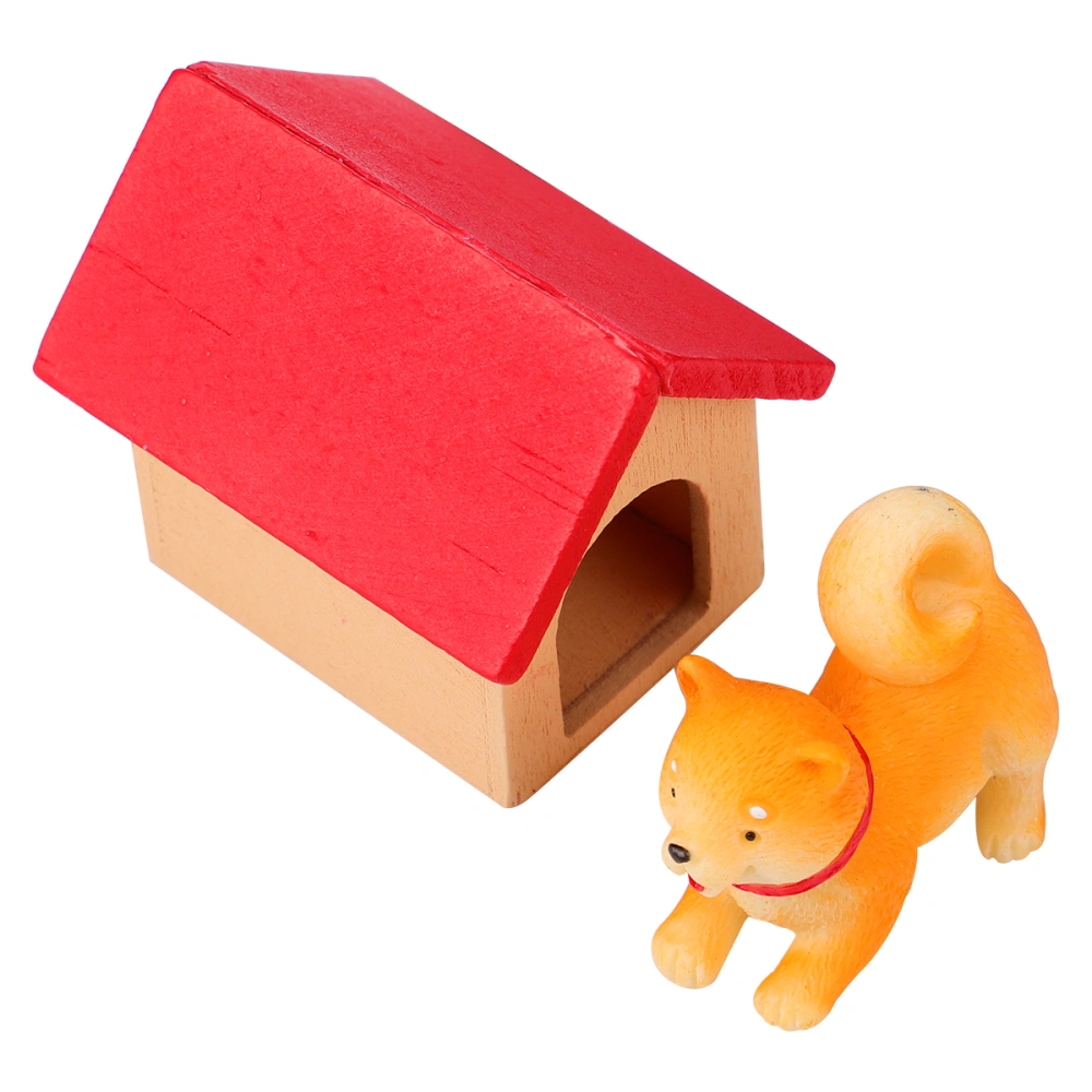 Miniature Scene Simulation Doghouse Accessory Akita Dog Model Decoration for Doll House Micro World Supplies - Type A