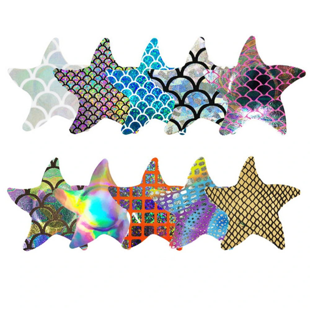 10PCS Sea Star Shape Disposable Breast Stickers Sexy Breast Sticking Art Women Breast Decoration for Female Ladies