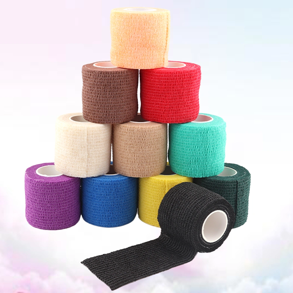 5PCS Disposable Bandages Set Self-Adhesive Elastic First Aid Wound Care Bandages Grip Cover Wraps (Assorted Color)