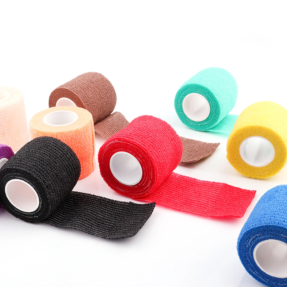5PCS Disposable Bandages Set Self-Adhesive Elastic First Aid Wound Care Bandages Grip Cover Wraps (Assorted Color)