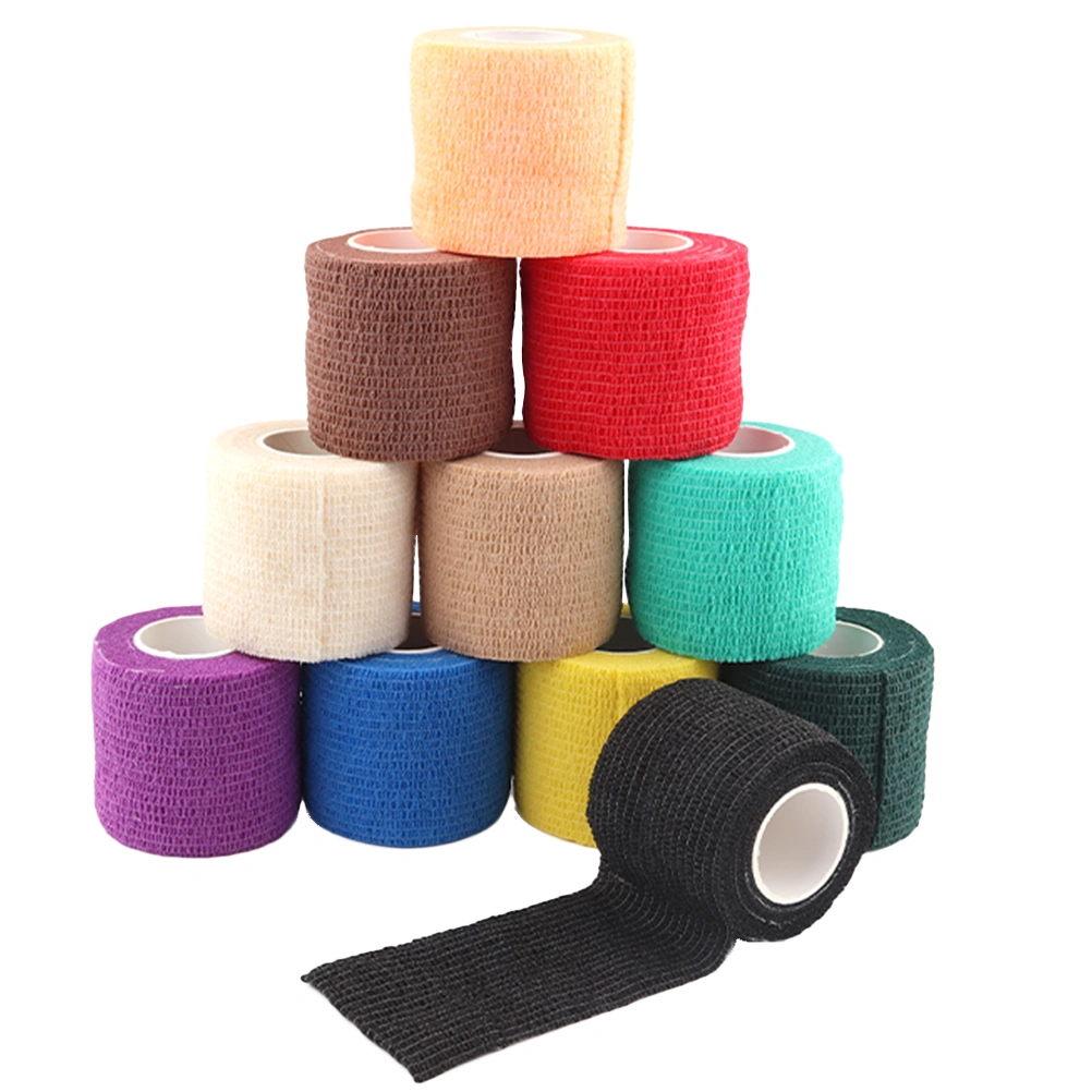 5PCS Disposable Bandages Set Self-Adhesive Elastic First Aid Wound Care Bandages Grip Cover Wraps (Assorted Color)