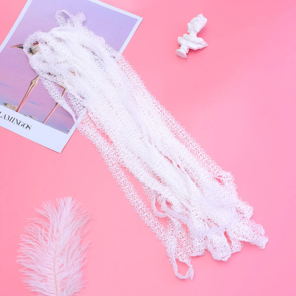 1PC DIY Lace Border Sewing Craft Wedding Cloth Decoration Hollow Lace Ribbon (White)