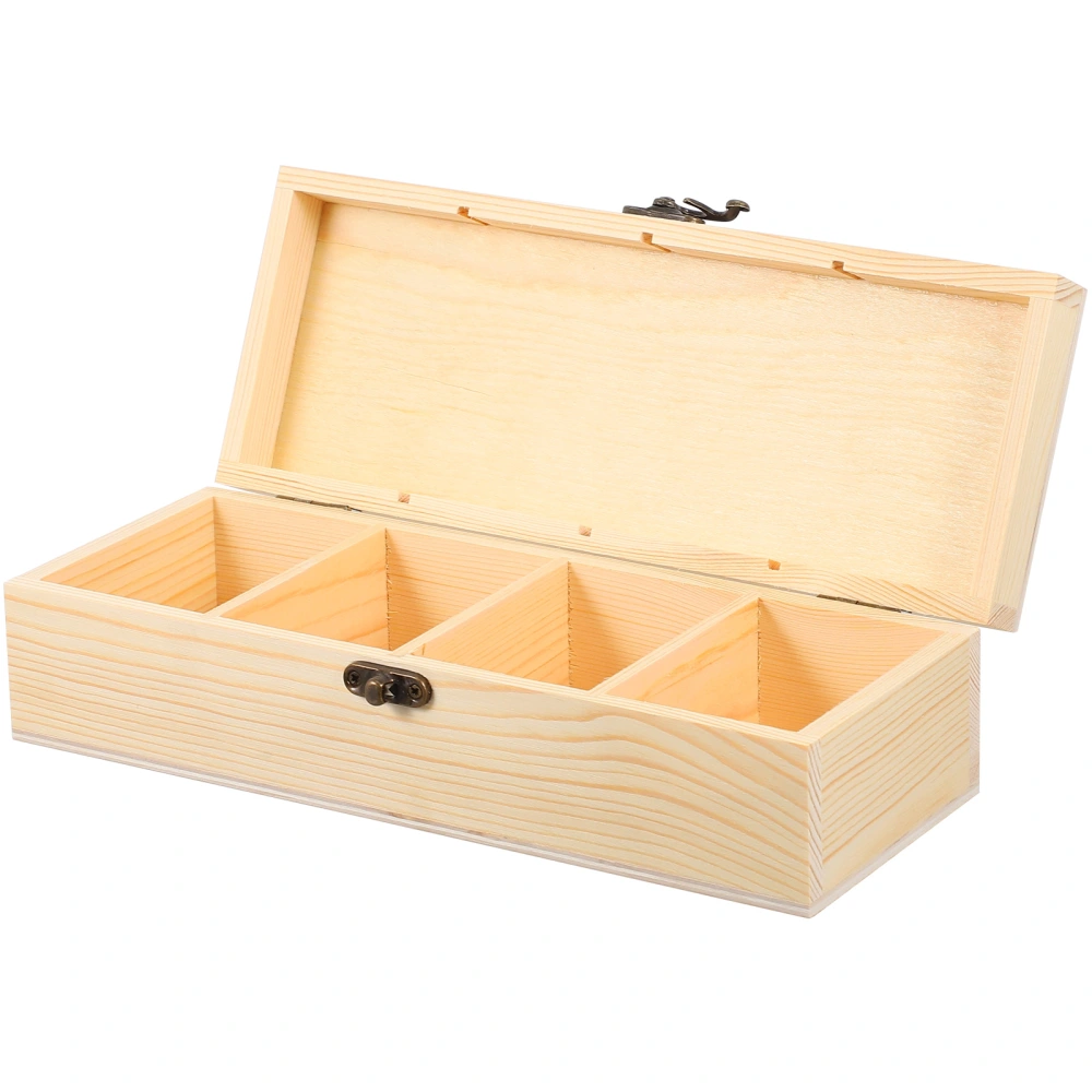 1 Pc Wooden Jewelry Storage Organizer Tea Earrings Rings Cases Gift Case