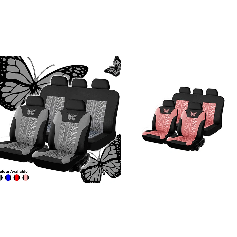9pcs Simple 5 Seats Car Seat Covers Universal Auto Seat Cover Wear Resistant Dustproof Car Seat Protector Mat Car Interior Accessory (Grey)