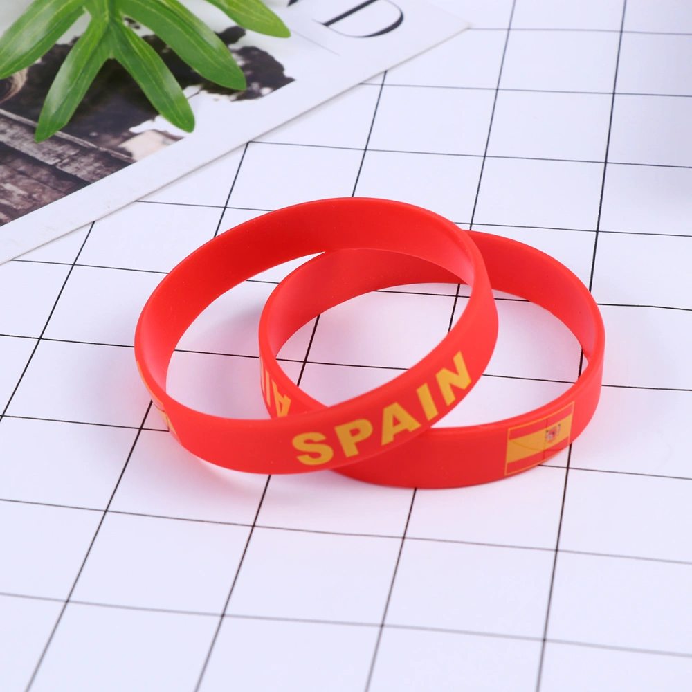 6 Pcs Country Silicone Wristband Fashion Sports Bracelet  (Espana, Random Words)