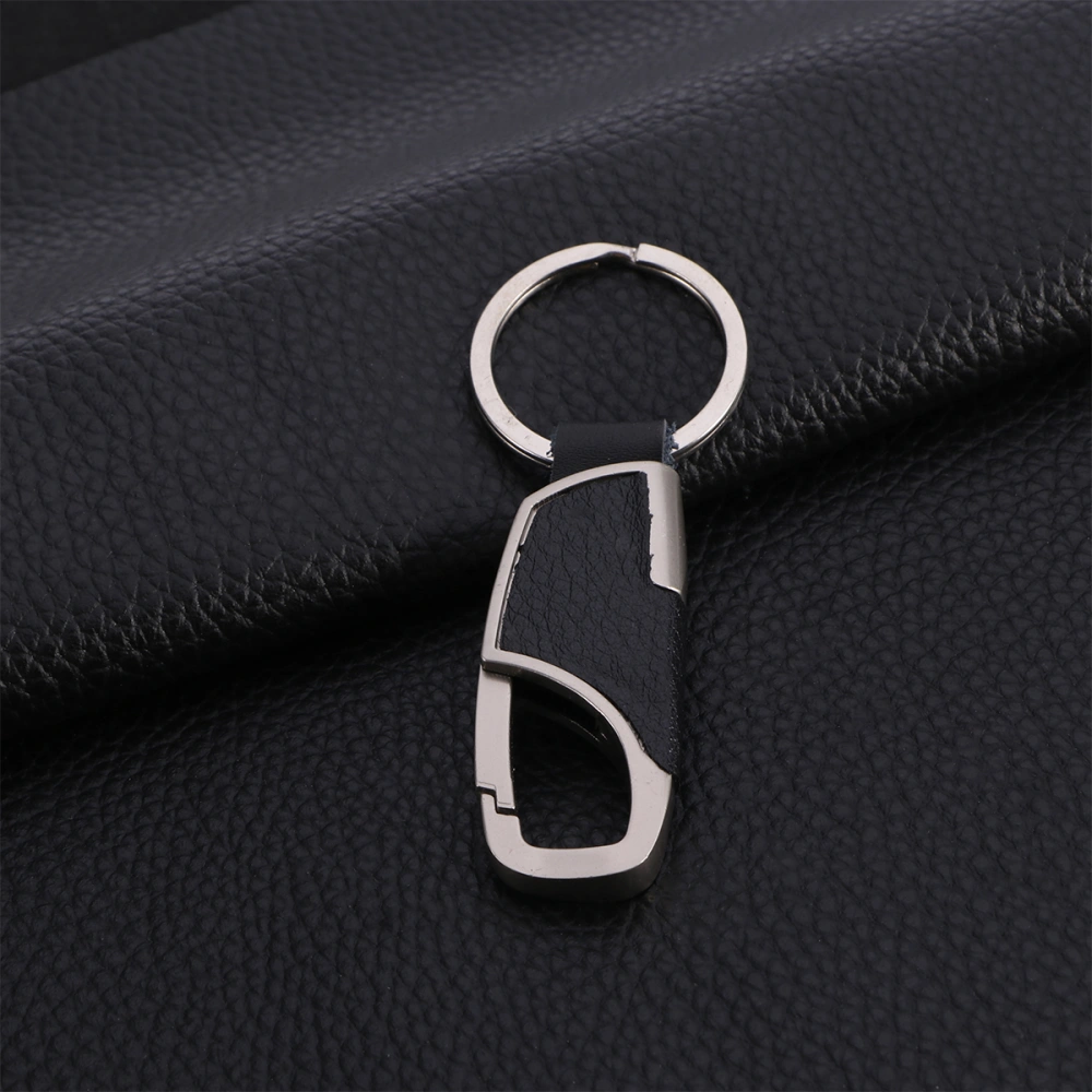 Men's Leather Key Ring Chain Metal Keychain for Home (Nikel)