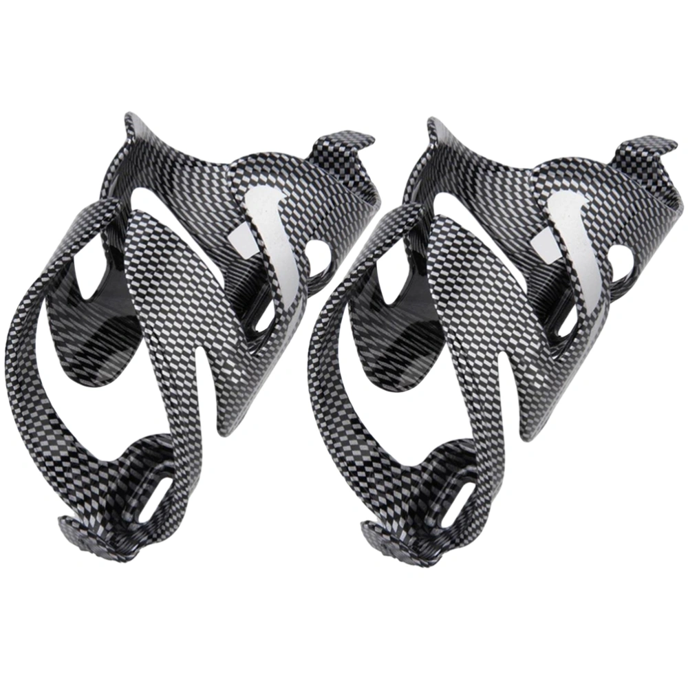 2pcs Mountain Cycling Bike Bicycles Quick Release Carbon Fiber Water Bottle Holder Cups Cage (Black)