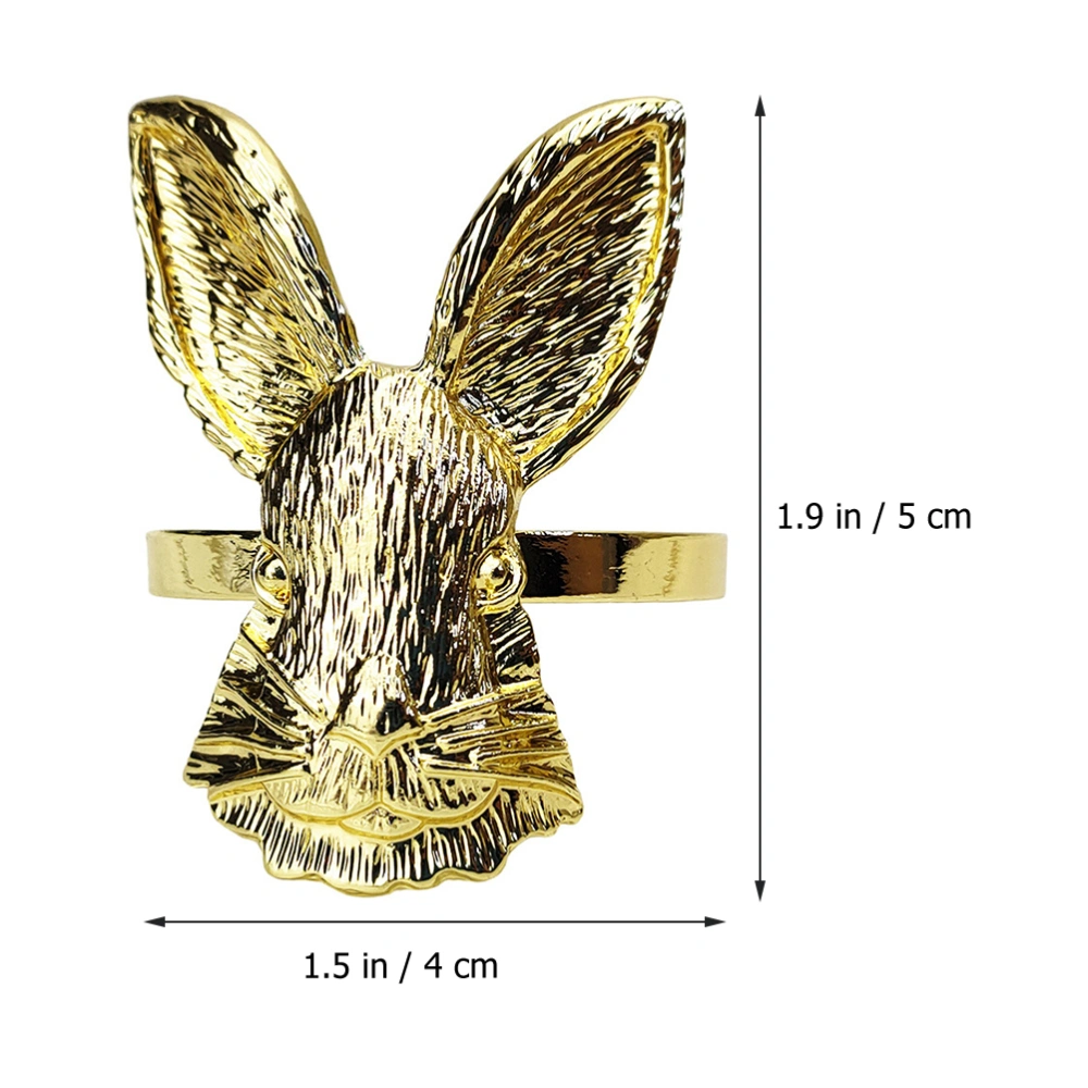 2pcs Decor Napkin Buckles Bunny Design Napkin Rings Dining Table Napkin Holder