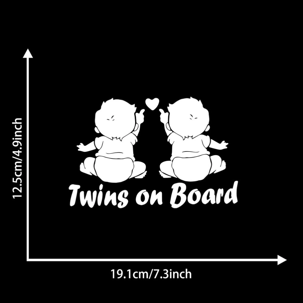 Twins on Board Sign Vinyl Decal Bumper Sticker Car Window Sticker