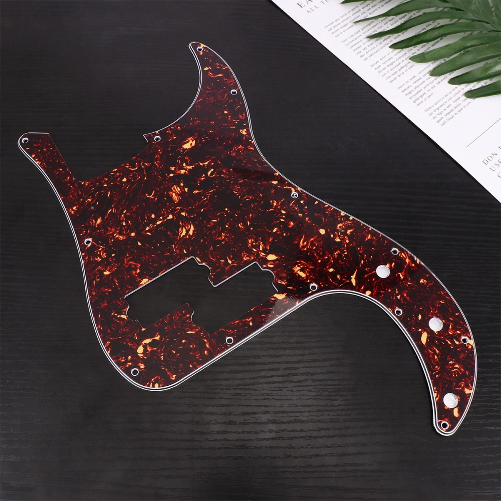 Standard PB P Bass Pickguard Scratch Plate 13 Holes Pickguard Bass Parts Replacment (Brown)