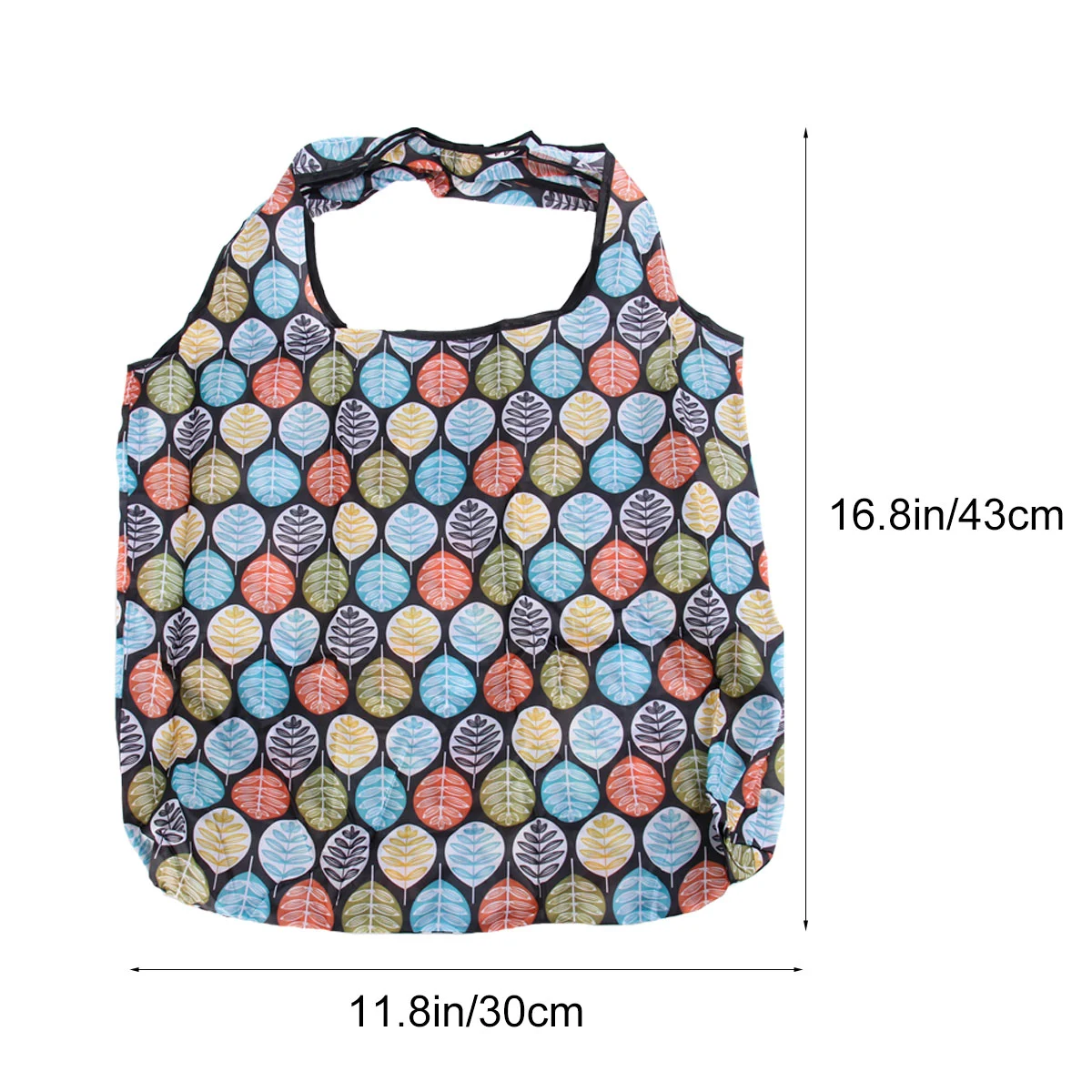 4pcs Printed Portable Shopping Bag Foldable Environmental Protection Bag Outdoor Tote Bag (2pcs Fireworks, 2pcs Leaf)