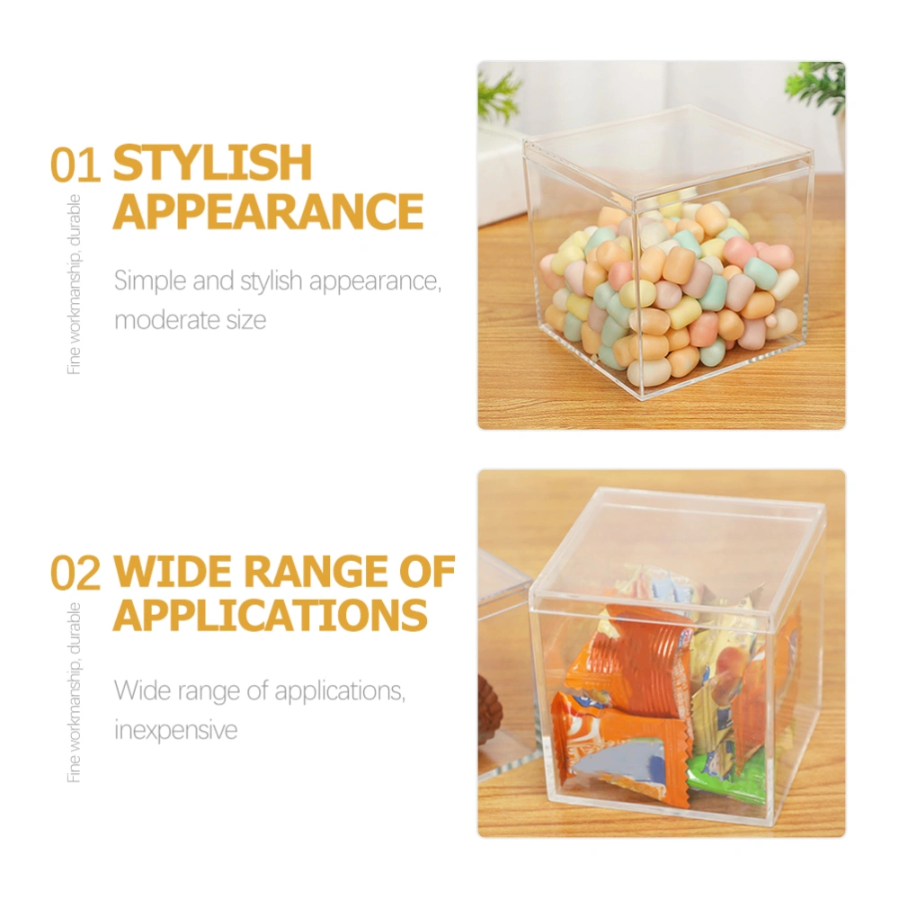 2Pcs Plastic Square Cubes Clear Candy Boxes Fashion Storage Boxes Gift Boxes