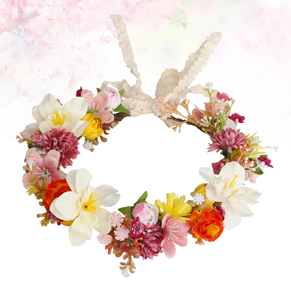 Fashion Flower Headdress Hawaii Hair Fashion Holiday Flower Wreath Beach Party Hair Decor