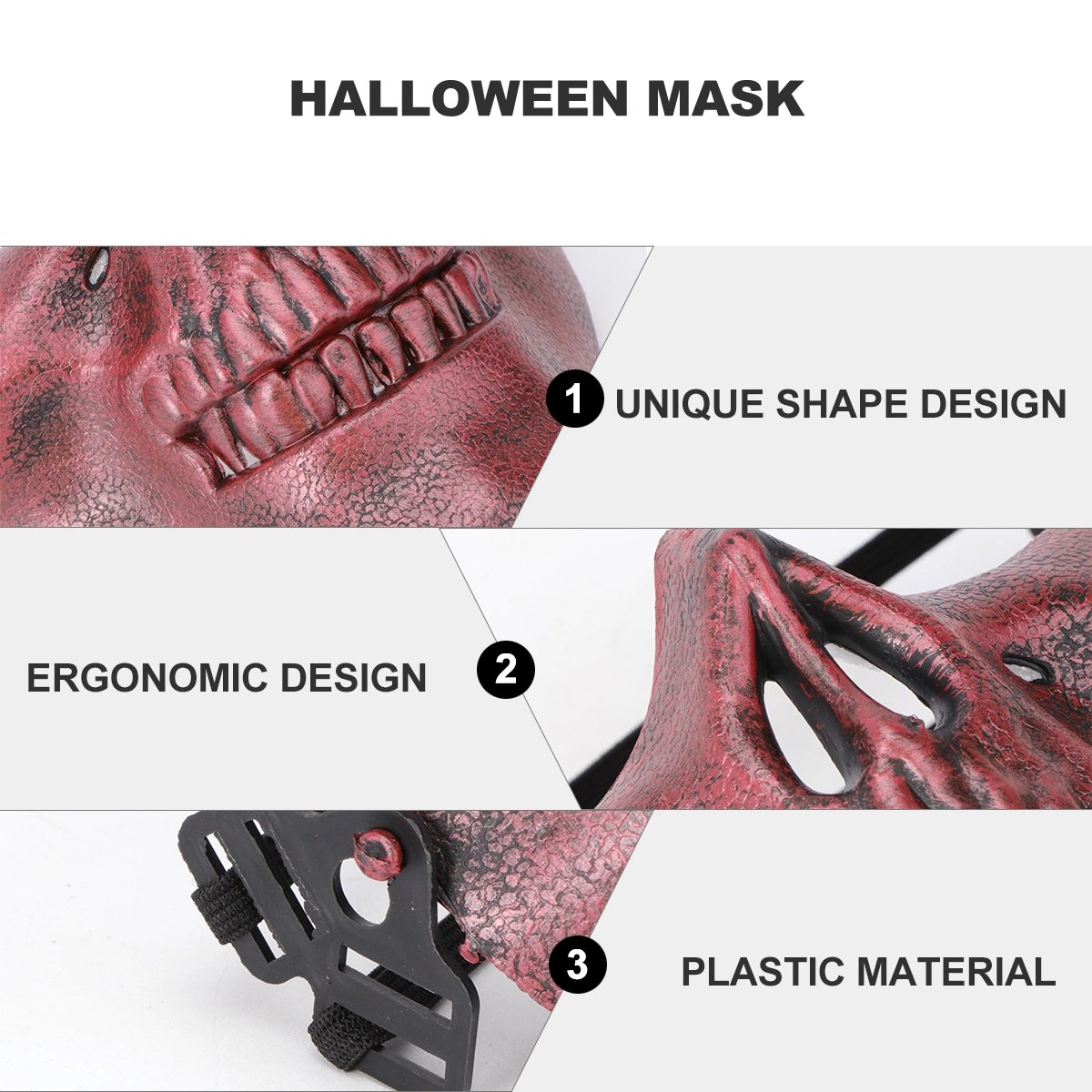 Skull Skeleton Mask Full Face Protector Halloween Mask for Cosplay Masquerade Party (Coppery)