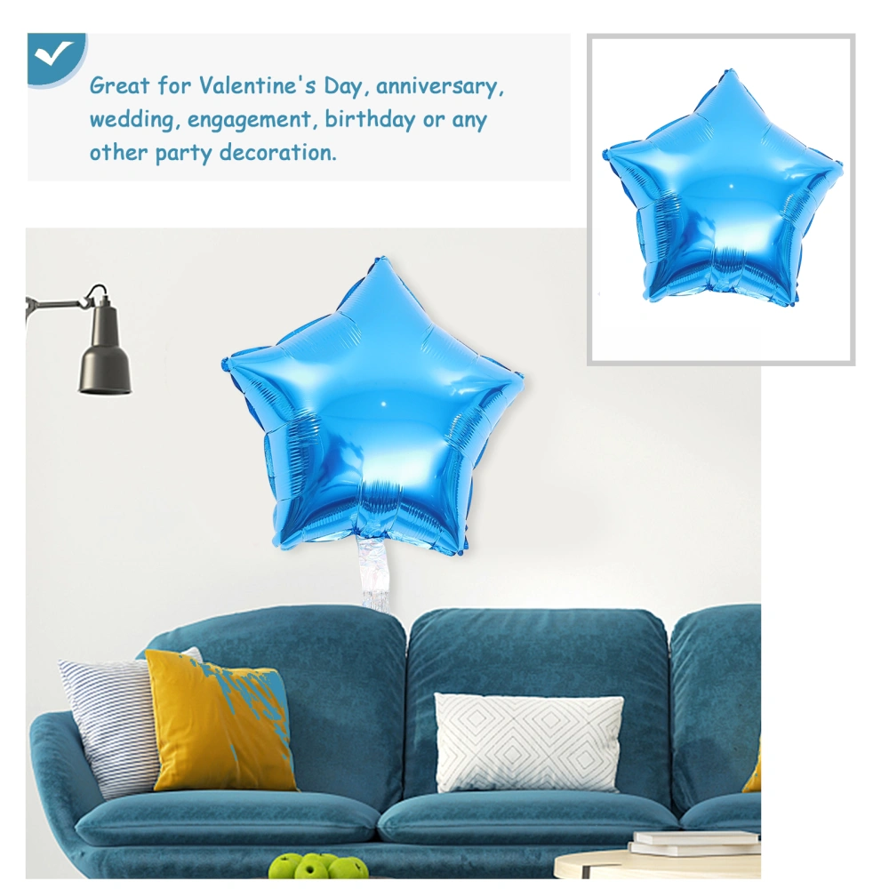 6PCS 18 Inch Star Shaped Foil Balloon Party Mylar Balloons for Valentine’s Day Wedding Birthday Party Decoration (Blue)