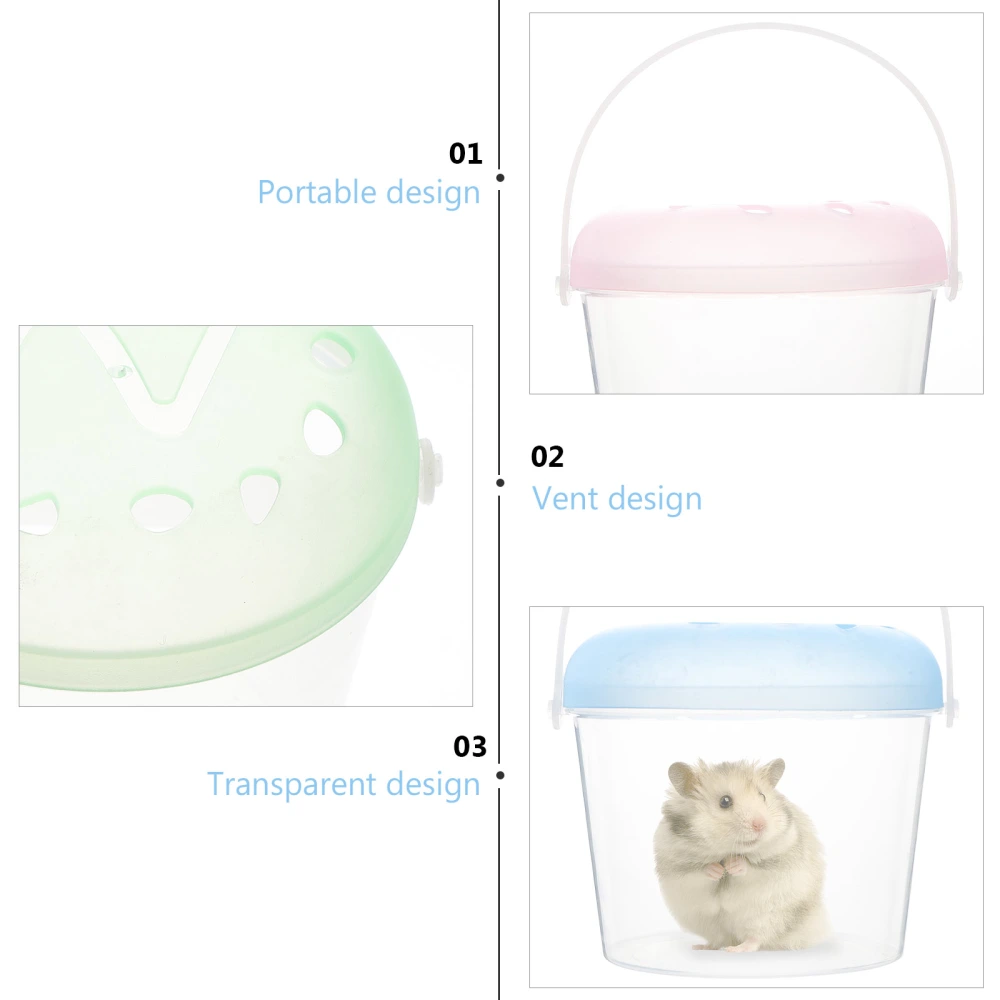 3pcs Small Pets Carrying Cases Carrying Boxes Hamster Cage Turtle Boxes Transport Boxes