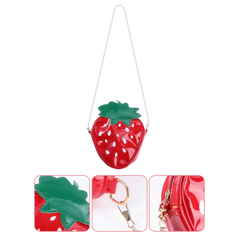 1Pc Lovely Strawberry Shoulder Bag Mini Creative Fashion Strawberry Design Messenger Bag Coin Purse Cross Body Bags for Kids Girls Students