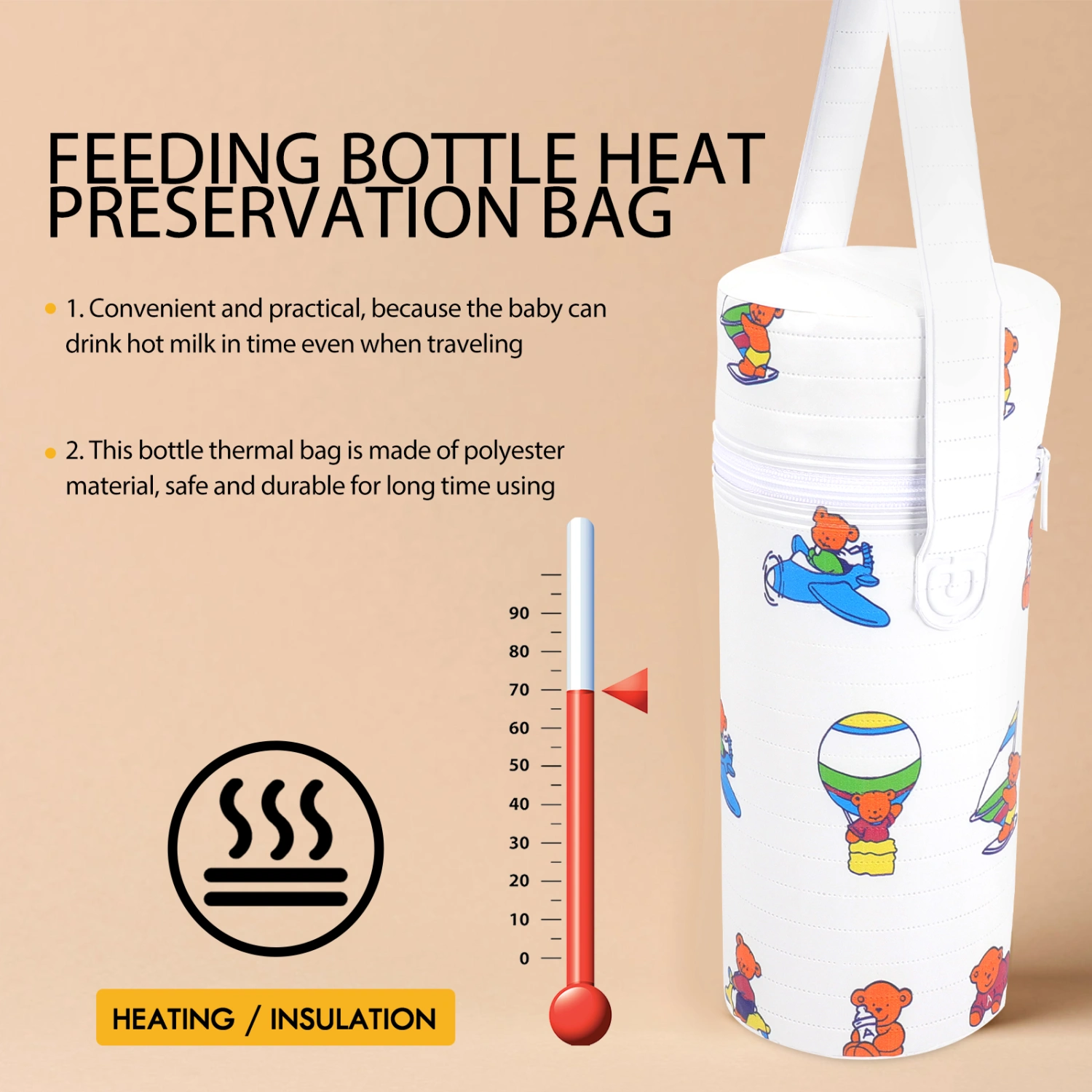 On The Go Bottle Warmer Baby Nursing Bottle Carrying Bag Lightweight Baby Bottle Bag