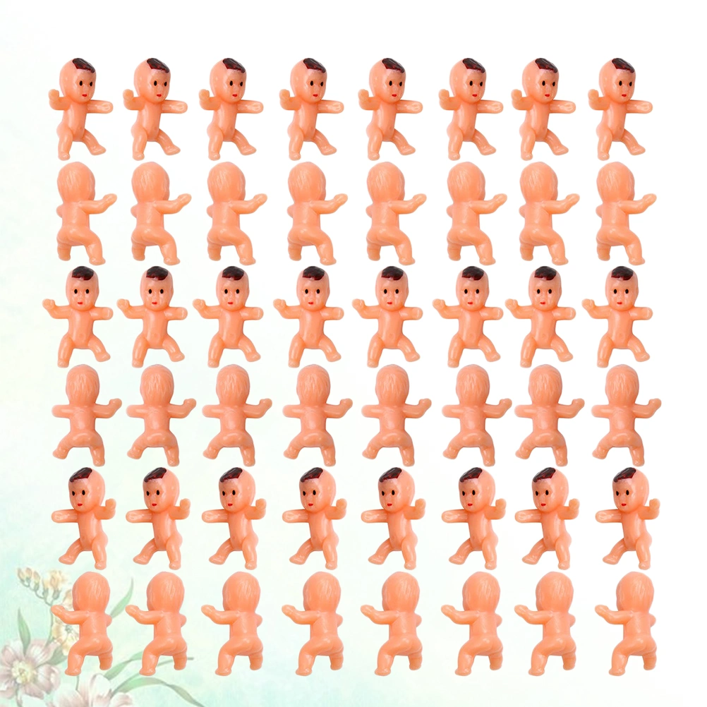 100pcs Mini Plastic Babies Small Baby Dolls Funny Baby Toys  Children Kids Gift Doll for Kids Girls (Random Type and Color)