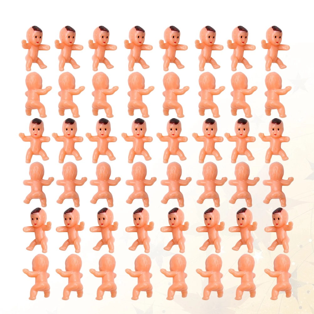 100pcs Mini Plastic Babies Small Baby Dolls Funny Baby Toys  Children Kids Gift Doll for Kids Girls (Random Type and Color)