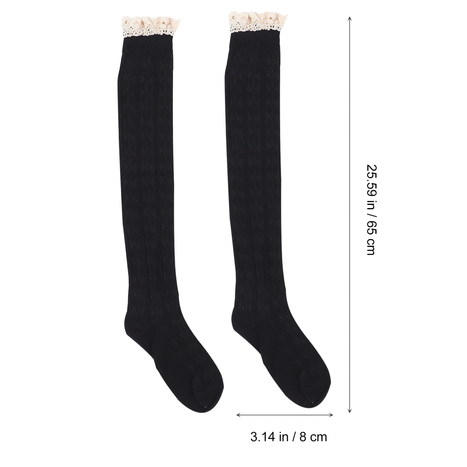 1 Pair Women Girls Over the Knee Lolita Socks High Thigh Socks Cotton Stockings