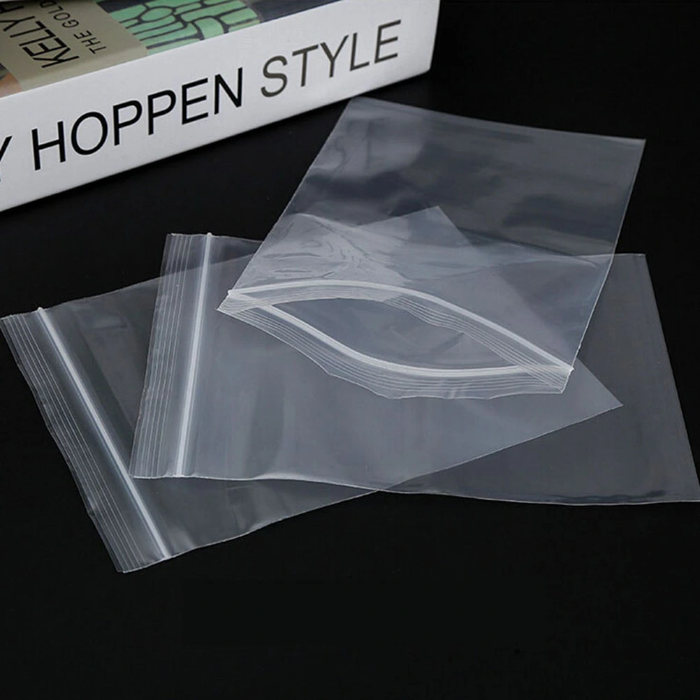 100 Pieces 5x7cm Thickening Reusable Plastic Clear Seal Bags Zipper Reclosable Storage Bags Dispenser Bag