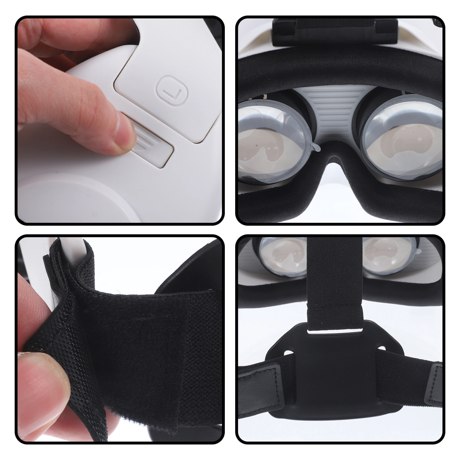 Virtual Reality Headset VR Glasses Headset Stereo Goggles Adjustable Focal Distance for iPhone and Android (White)