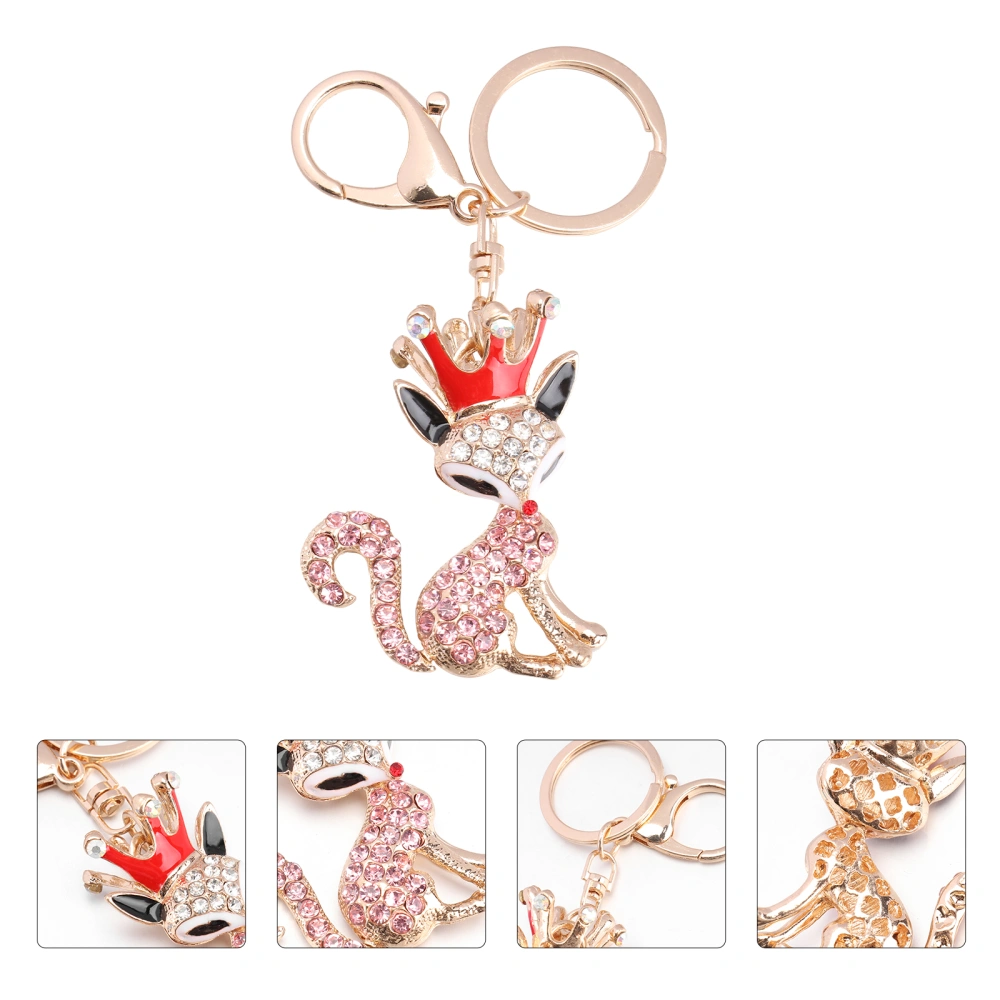 Rhinestone Pendant Keyring Cartoon Animals Keychains Wallet Keyring