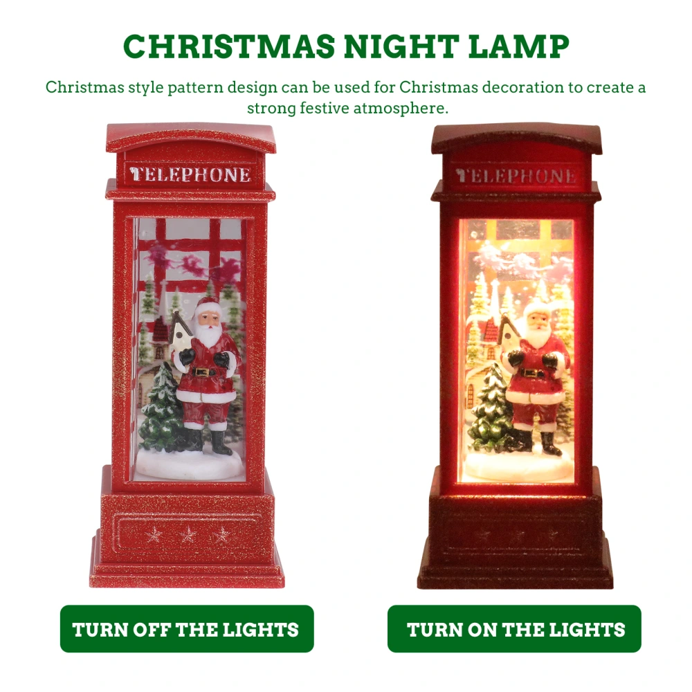 Christmas Telephone Booth Night Light Night Lamp Home Decoration Party Supply