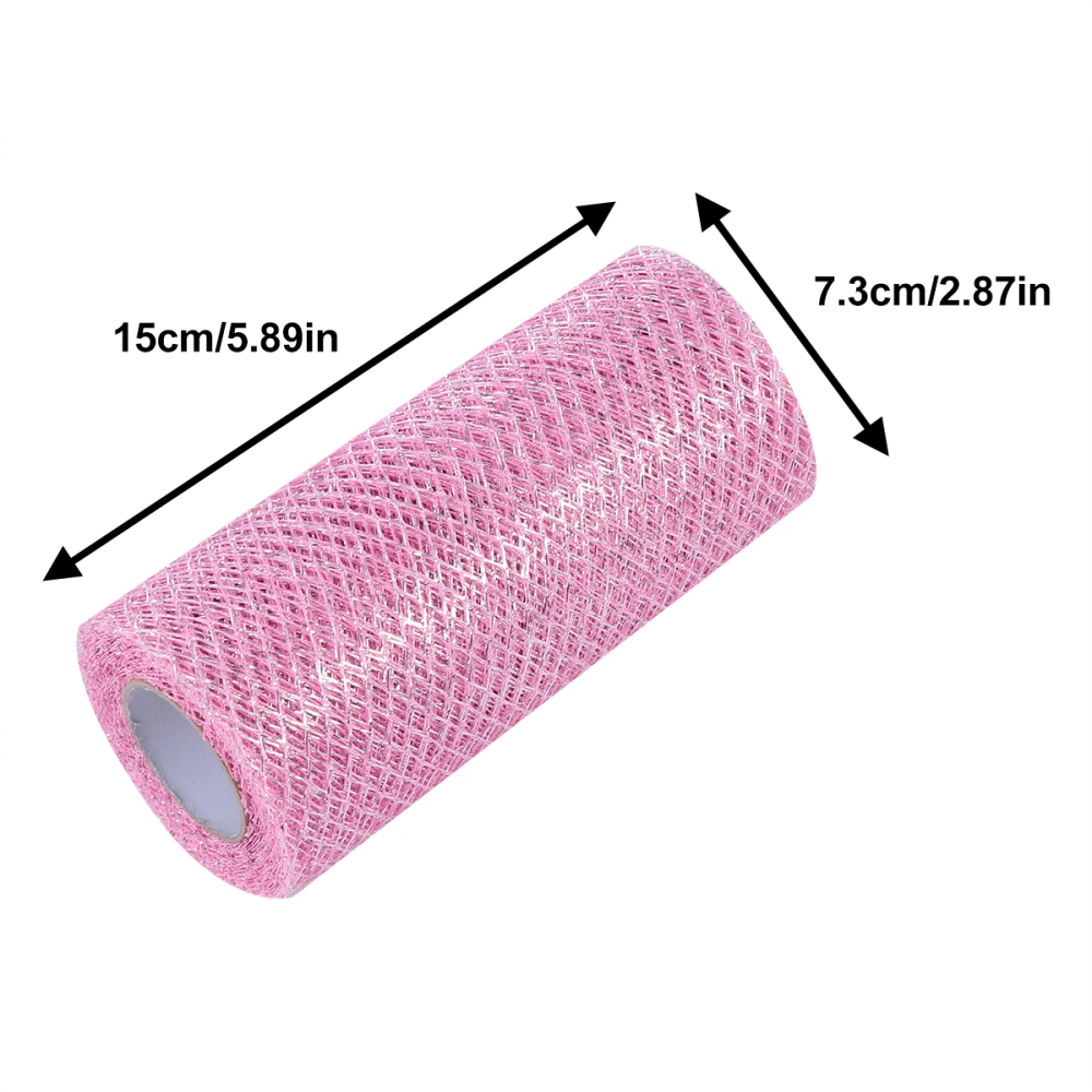 15cm Mesh Ribbon Roll Creative DIY Roll Party Decoration Gauze Roll (Pink)