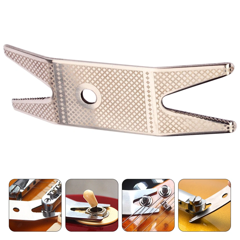 Universal Guitar Spanner Wrench Stainless Steel Wrench for Electric Guitar Bass Silver