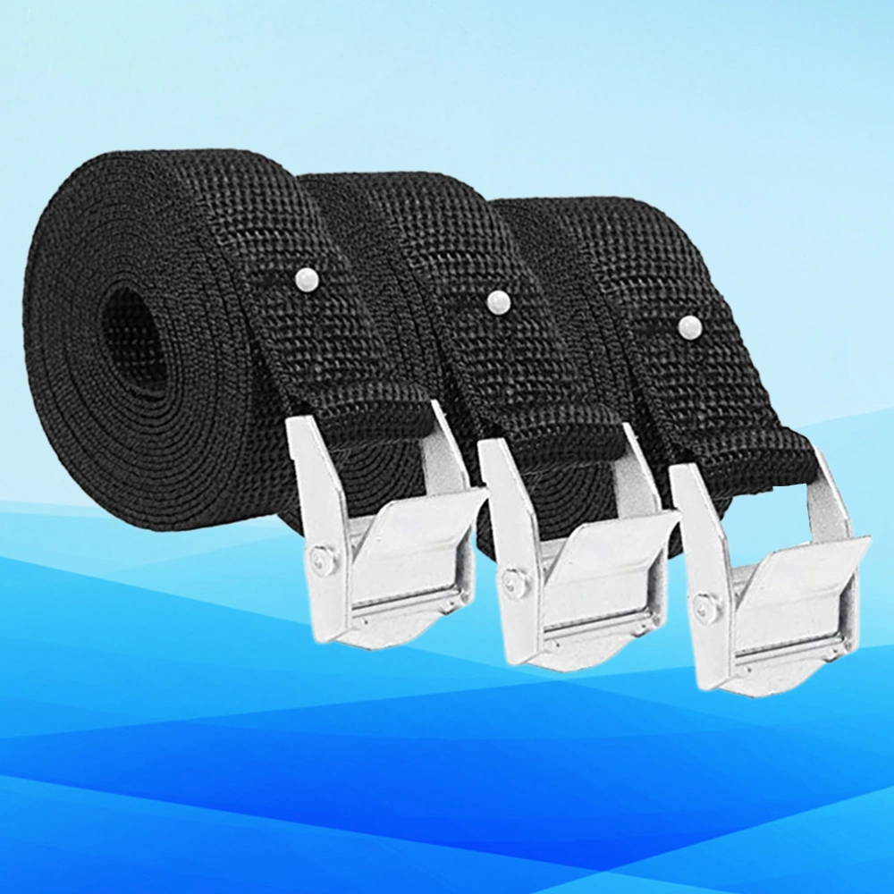 3Pcs Cargo Bondage Straps Tie Down Strap Multi-use Thickened Band Pressing Buckle Belt Suitcase Safety Strap (2.5x500cm)