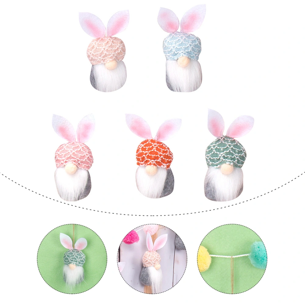 5pcs Creative Hanging Dwarf Doll Lovely Dwarf Rabbit Doll Dwarf Bunny Doll