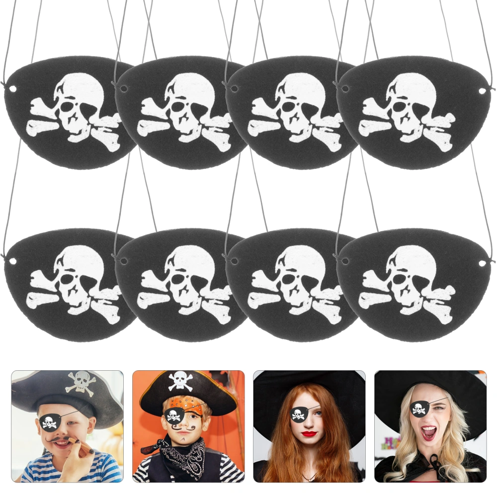 24pcs Halloween Cosplay Eye Patch Skull Pattern Eye Mask Horror Eye Patch Ornament