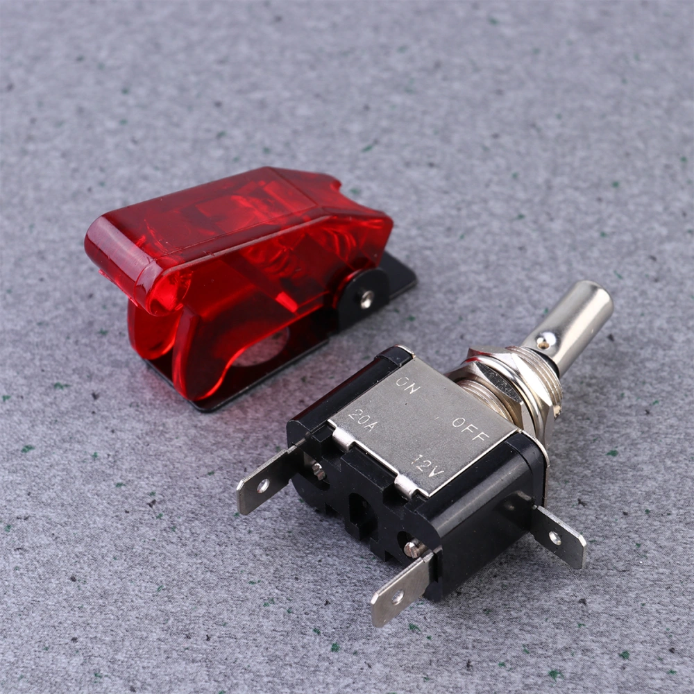 2Pcs 12V ASW-07D Toggle Switch LED Switch Button Foglamp On-off Button (Red)